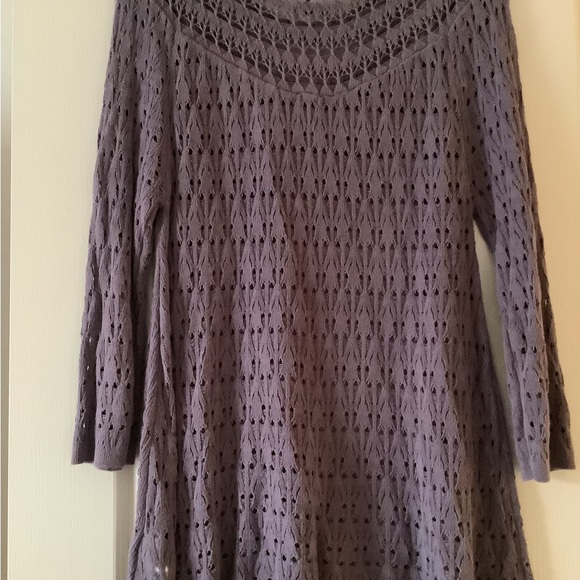 Vintage America crocheted sweater purple nice pattern size Med 💕 - Picture 9 of 11